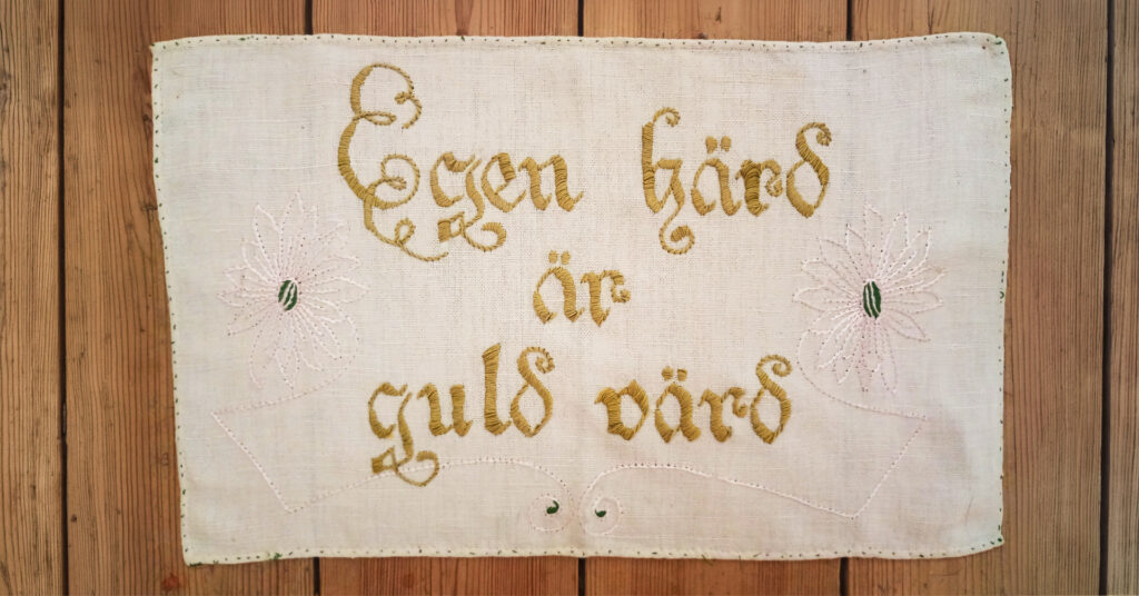 bonad där det står guds härd är guld värd