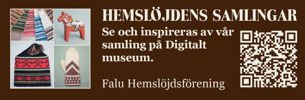 Banner för Falu hemslöjdsförening på Digitalt museum i Hemslöjdens samlingar