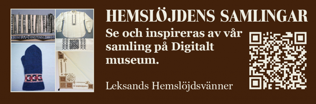 Banner för Leksands hemslöjdsvänner på Digitalt museum i Hemslöjdens samlingar