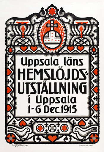 Affischen från utställningen 1915 har fungerat som inspiration till årets affisch. Foto: Upplandsmuseet