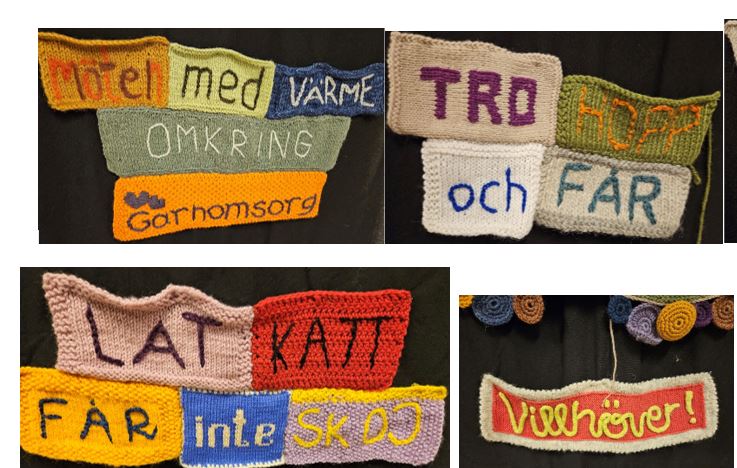 slöjdade ord som satts ihop till en mening