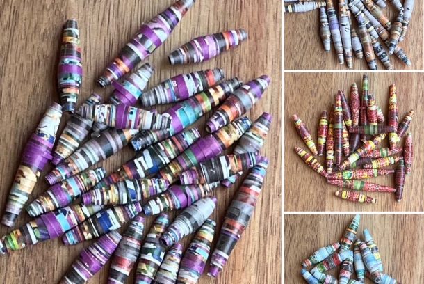 Bild på papperspärlor